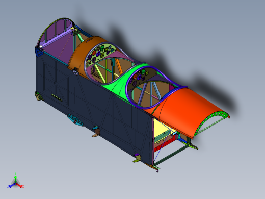 双翼教练机飞机舱室
