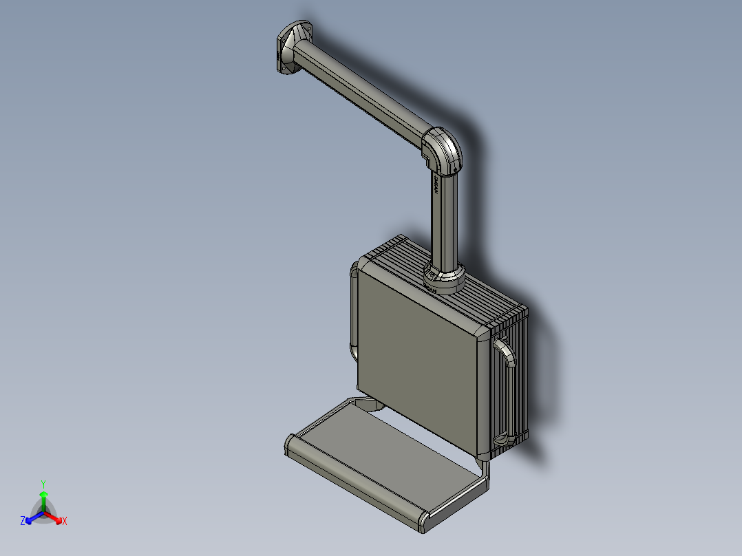 悬臂控制操控箱键盘支架-C2-固定底座-转角-箱体连接器-500-300正等轴测图