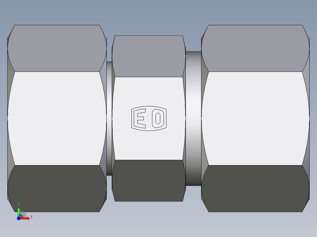 卡套式工业通用硬管接头EO_Distance_piece_adapter_DA20SCF前视图
