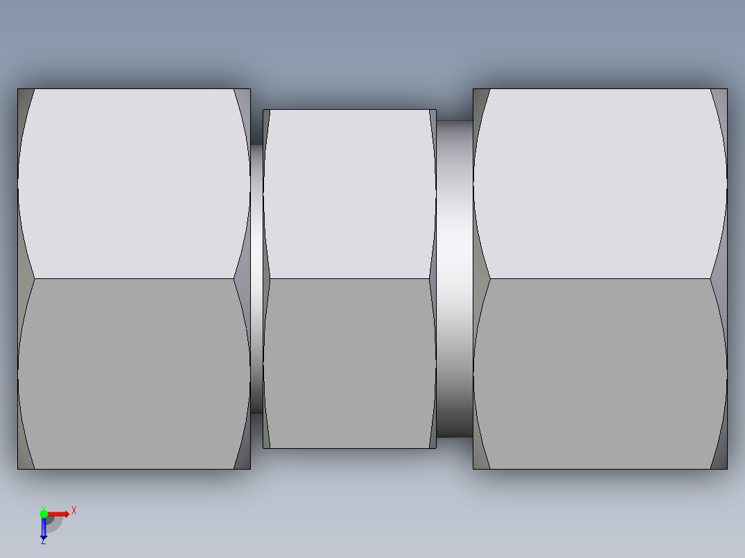 卡套式工业通用硬管接头EO_Distance_piece_adapter_DA20SCF俯视图