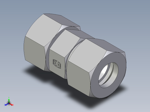卡套式工业通用硬管接头EO_Distance_piece_adapter_DA20SCF正等轴测缩略图