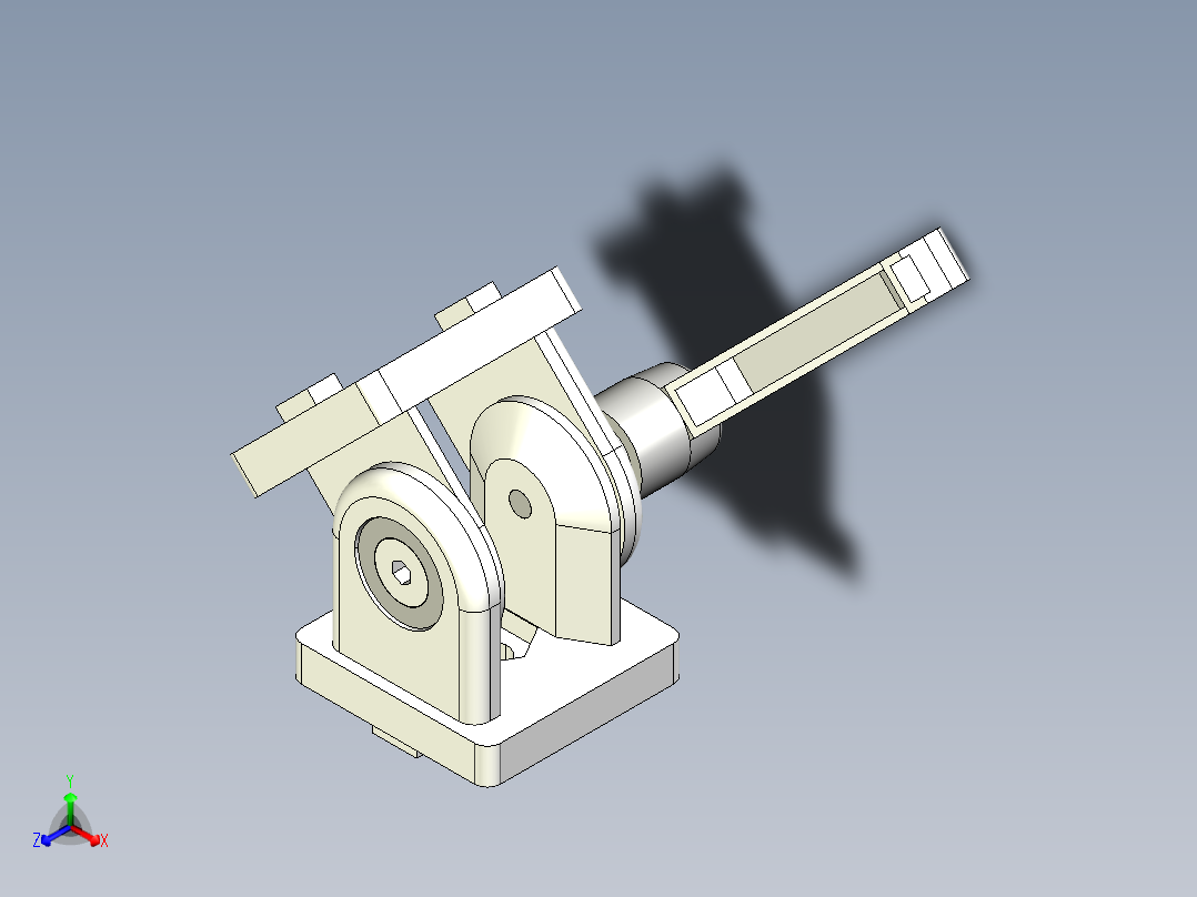 型材-BR 45X45 PIVOT JOINT WITH LEVER KJN502684L正等轴测图