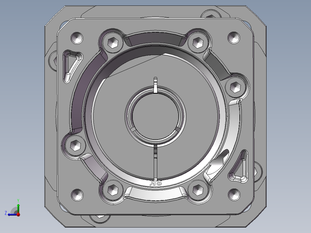 行星减速机90法兰减速机 FAB-090D-L1-S2-P2-Φ19-Φ70-Φ90-M5-42右视图