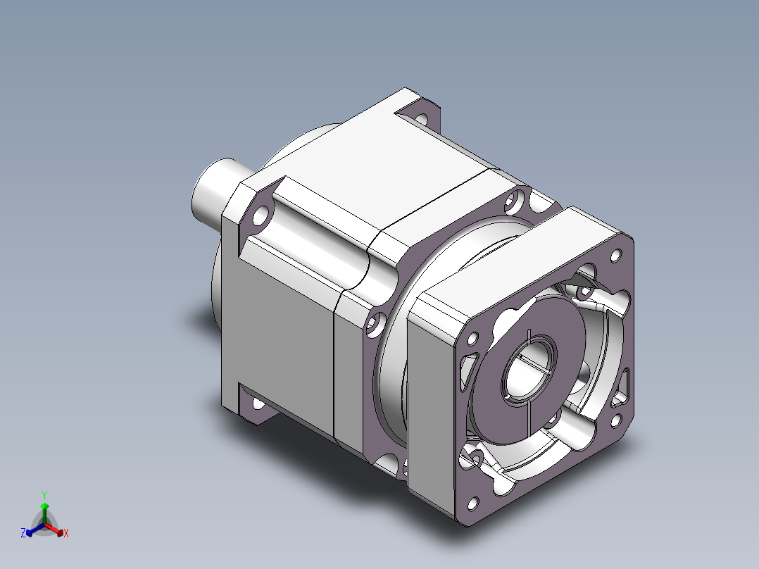 行星减速机90法兰减速机 FAB-090D-L1-S2-P2-Φ19-Φ70-Φ90-M5-42正等轴测图
