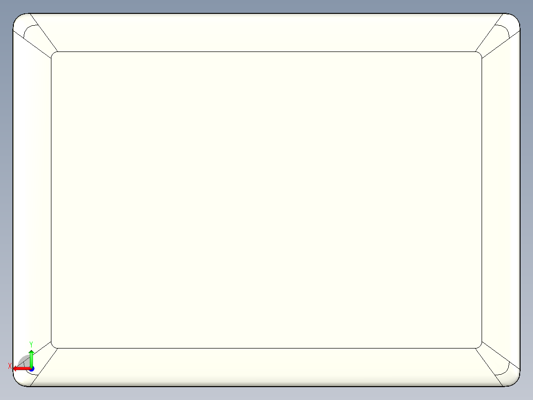 冲压笔记本外壳铣三侧高光C角带程序模型后视图