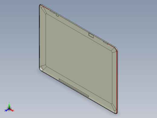 冲压笔记本外壳铣三侧高光C角带程序模型正等轴测缩略图