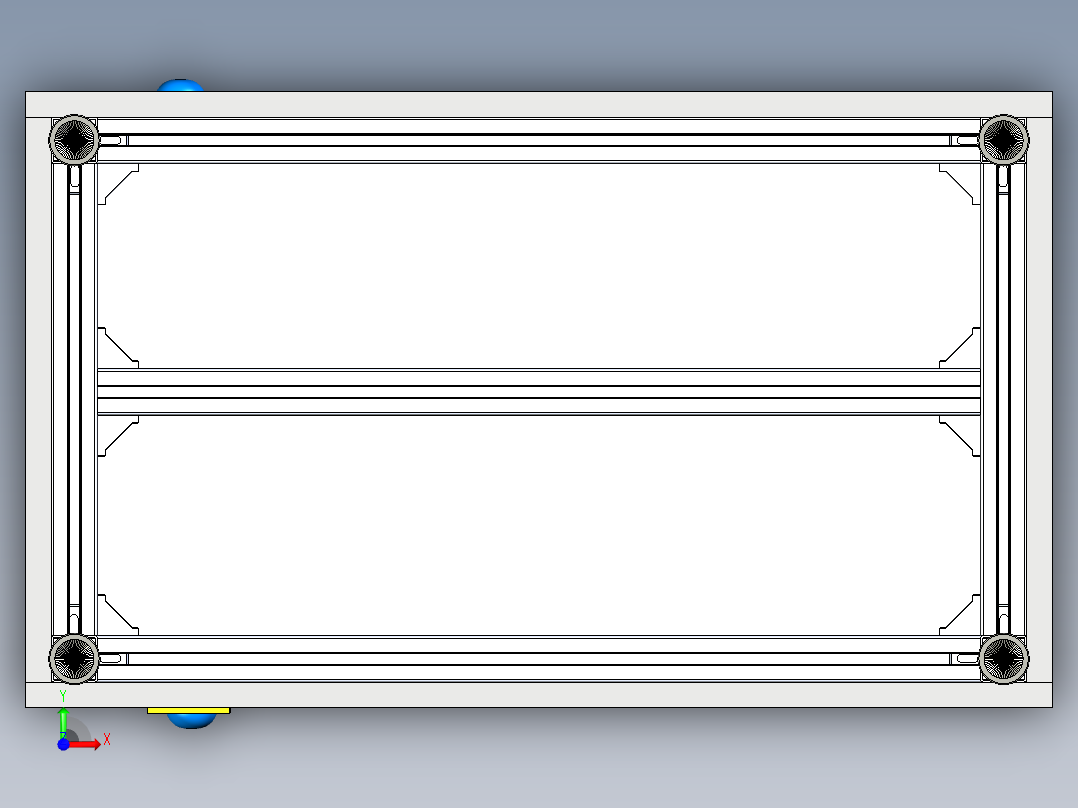 机械加工车间履带式打磨机三维设计前视图