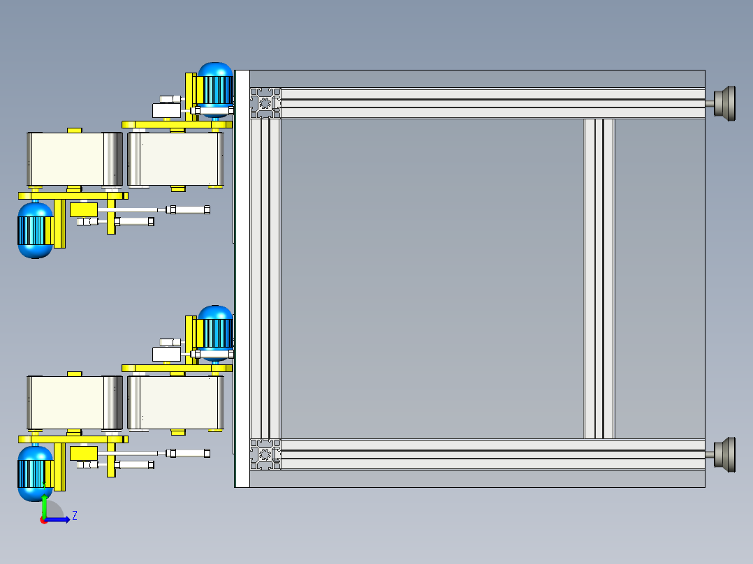 机械加工车间履带式打磨机三维设计左视图