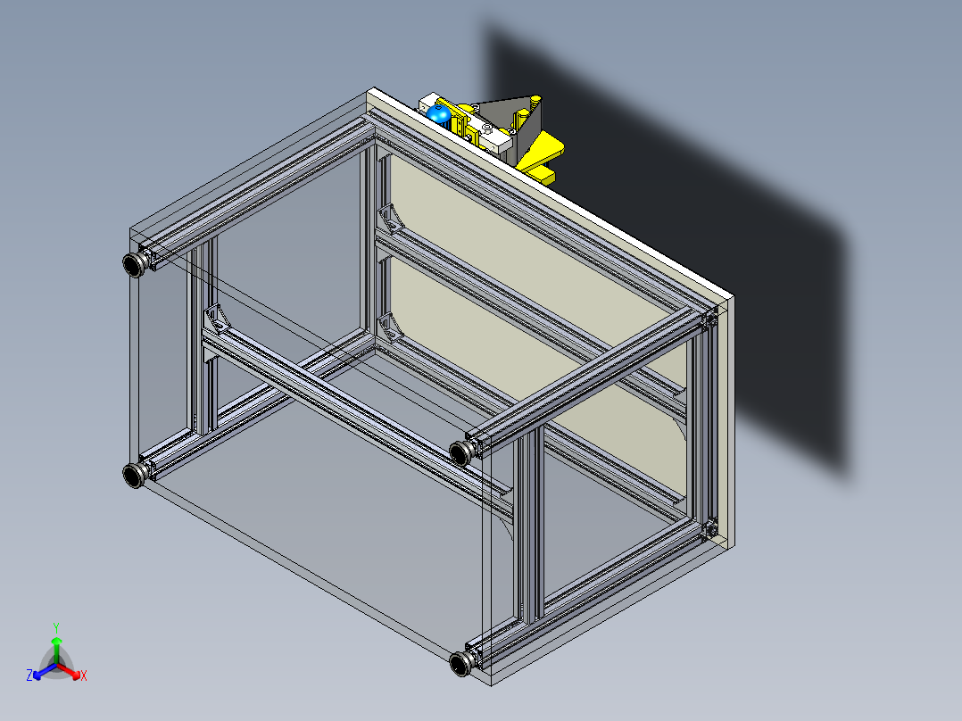 机械加工车间履带式打磨机三维设计正等轴测图