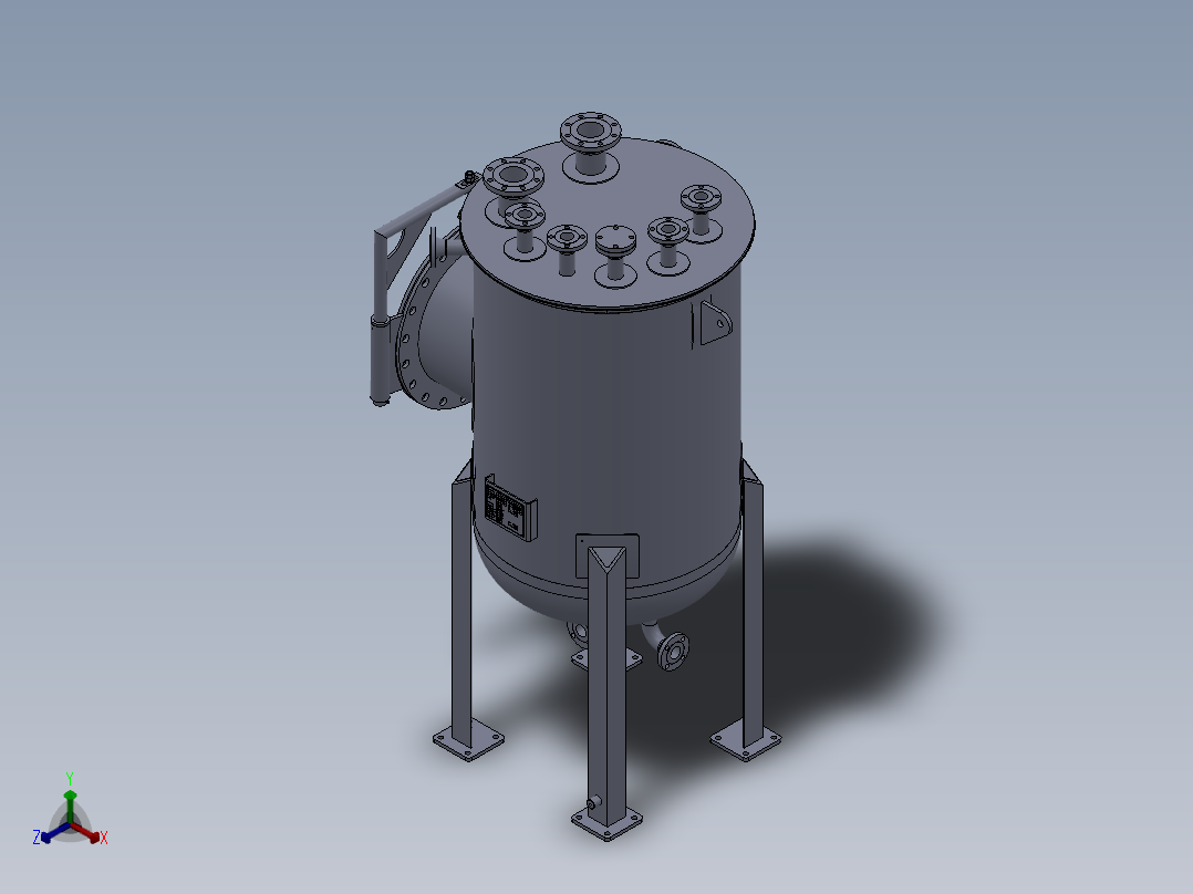 压力容积、注气容器正等轴测图
