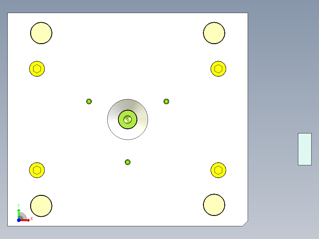 空气过滤器底座（三板模+前模斜顶）前视图
