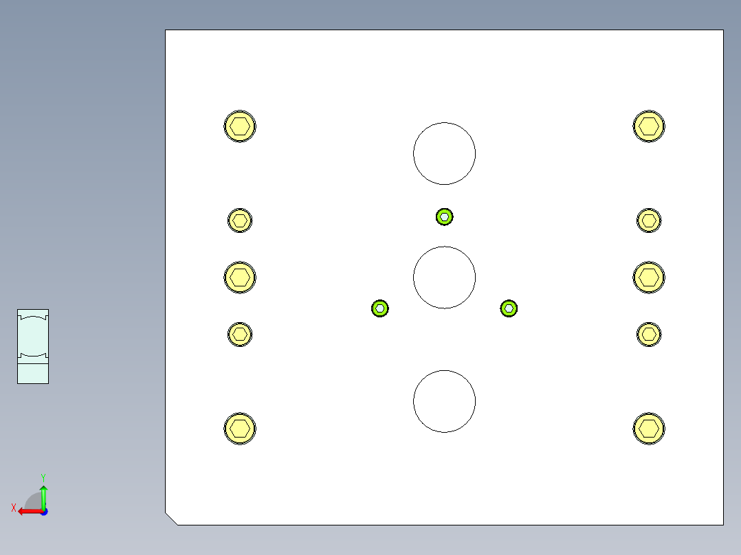 空气过滤器底座（三板模+前模斜顶）后视图