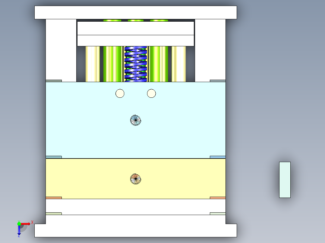 空气过滤器底座（三板模+前模斜顶）俯视图