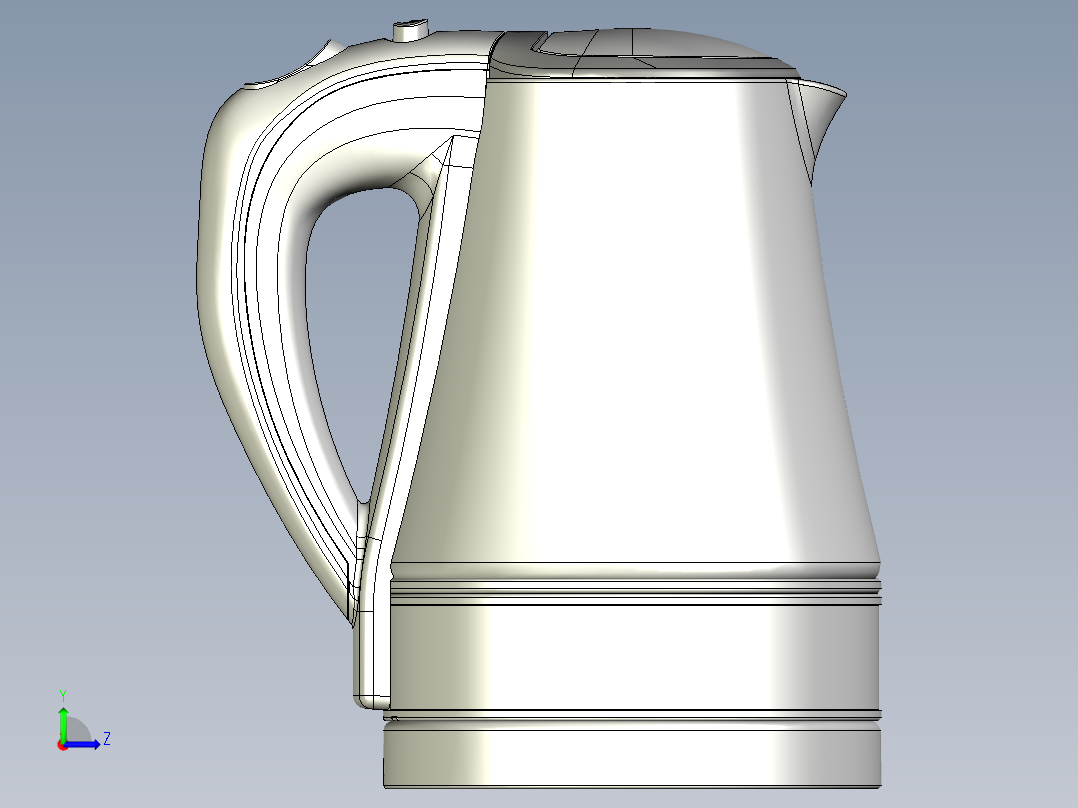 一款1.2升的玻璃热水壶左视图