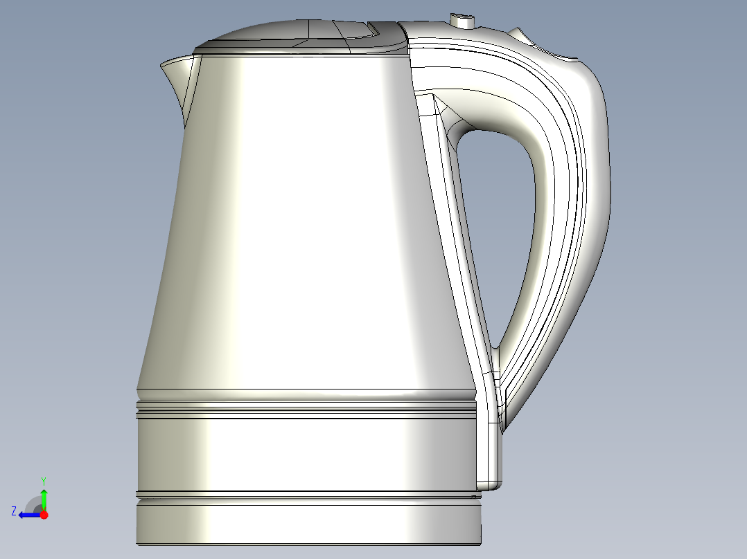 一款1.2升的玻璃热水壶右视图