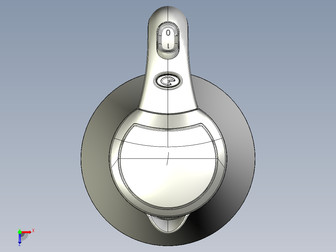一款1.2升的玻璃热水壶俯视图