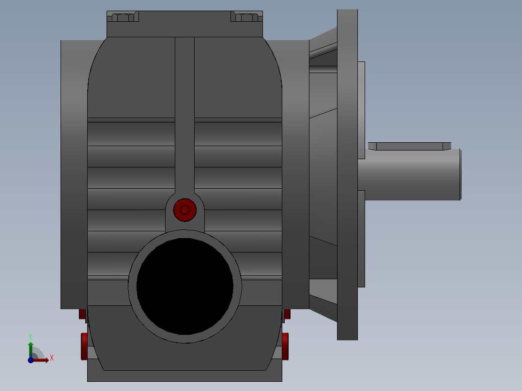 输入型斜齿轮-蜗轮蜗杆减速电机前视图