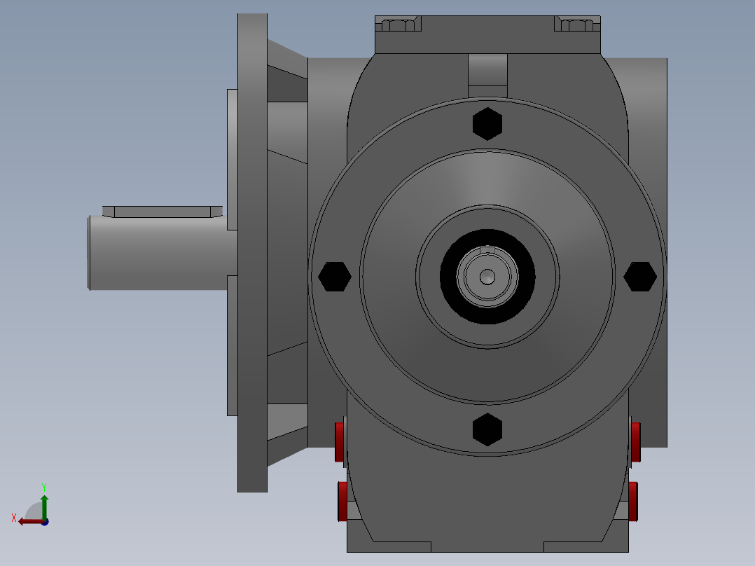 输入型斜齿轮-蜗轮蜗杆减速电机后视图