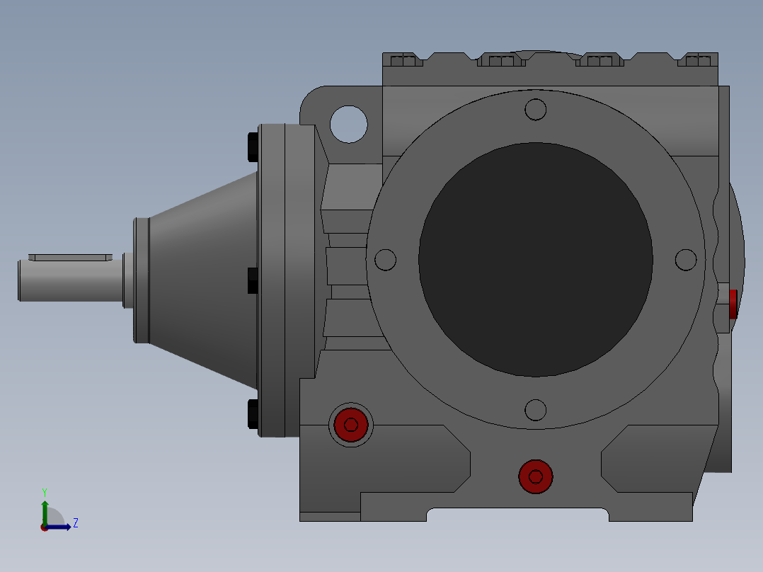 输入型斜齿轮-蜗轮蜗杆减速电机左视图