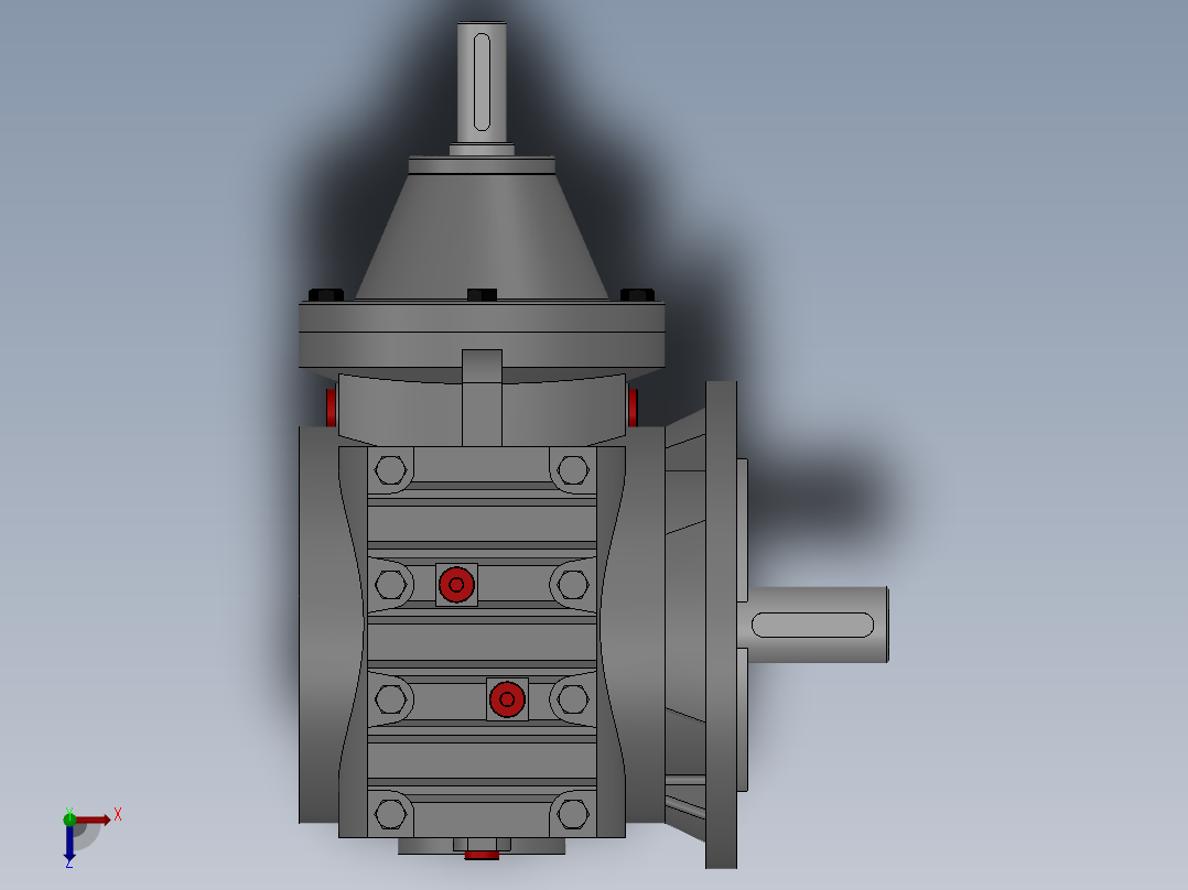 输入型斜齿轮-蜗轮蜗杆减速电机俯视图