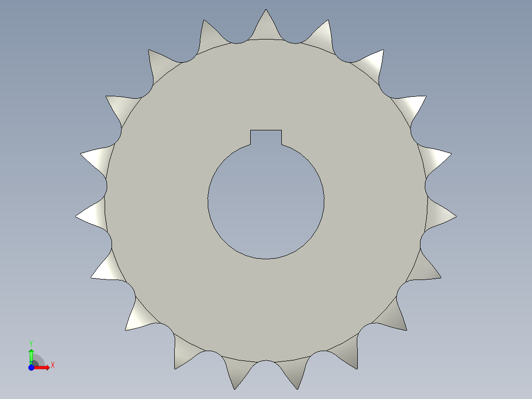 链轮-12A系列19齿-主动轮前视图