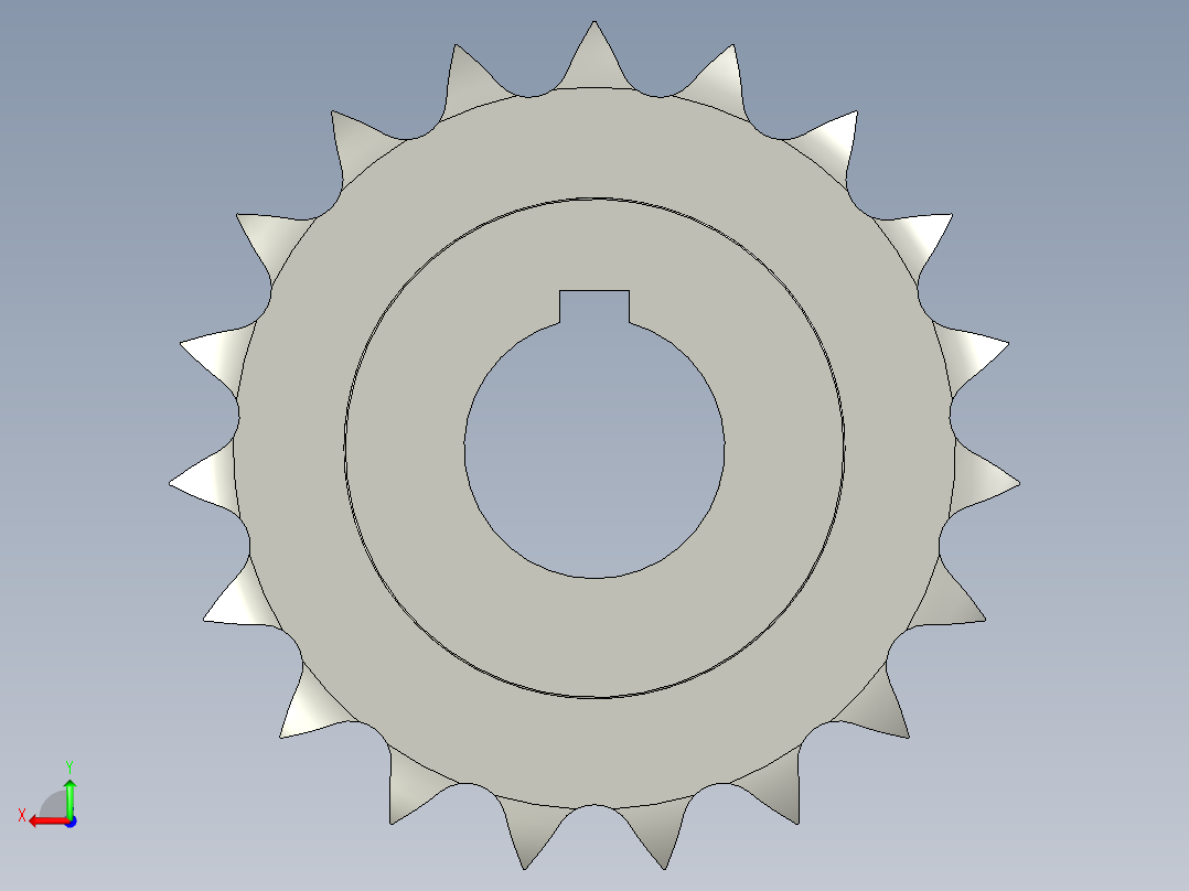 链轮-12A系列19齿-主动轮后视图