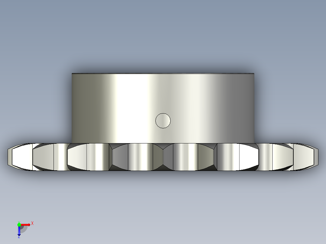 链轮-12A系列19齿-主动轮俯视图
