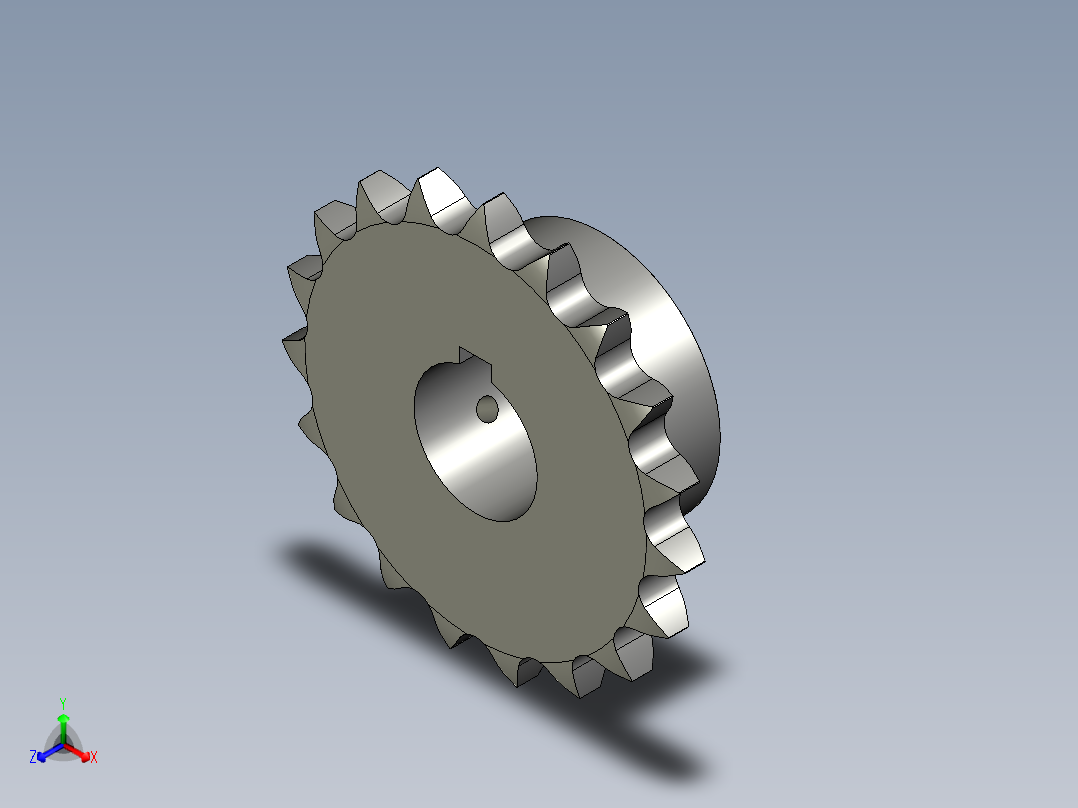 链轮-12A系列19齿-主动轮正等轴测图