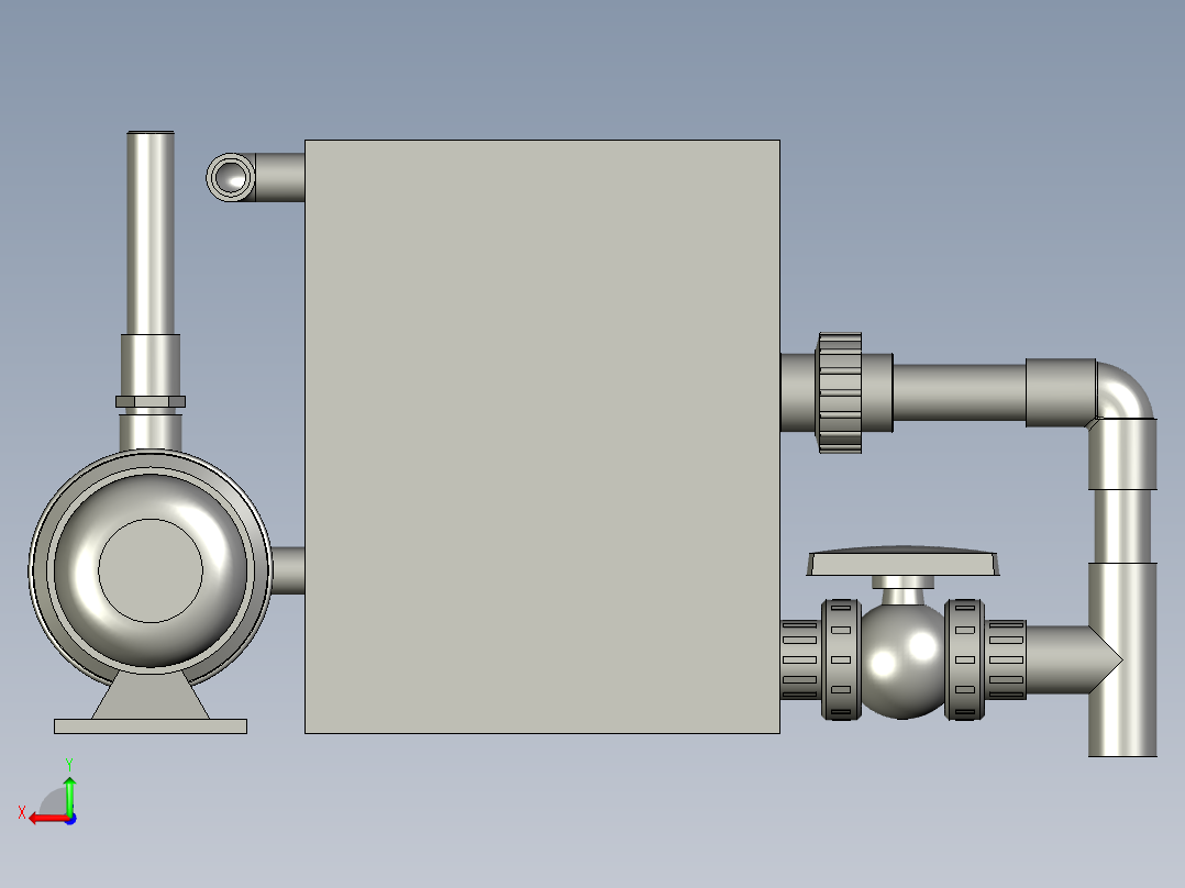 水箱装配后视图