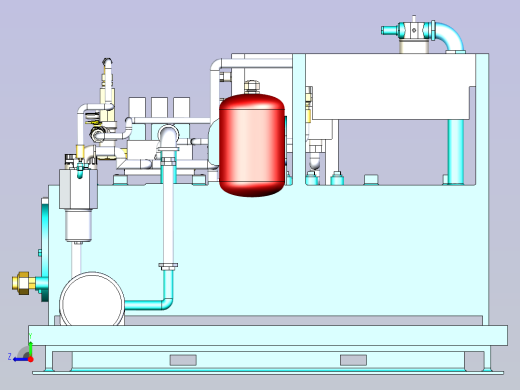 一款大型液压站三维3D数模右视缩略图