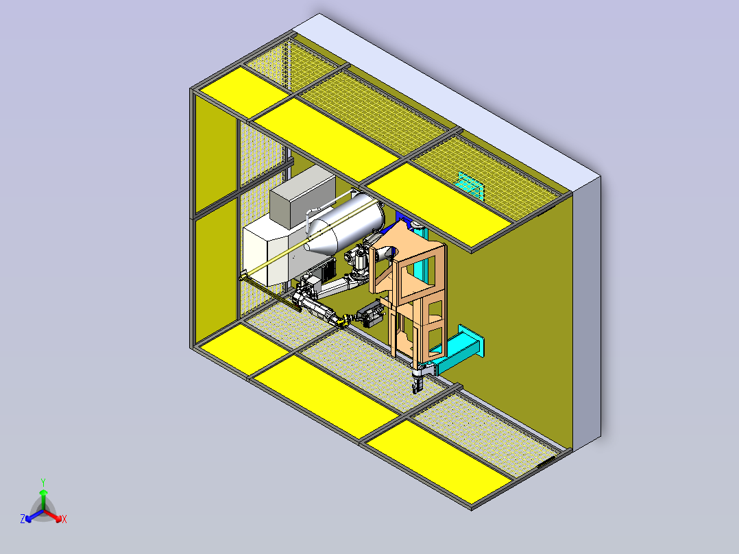 探矿机械机架体机器人焊接工作站3D模型主视图