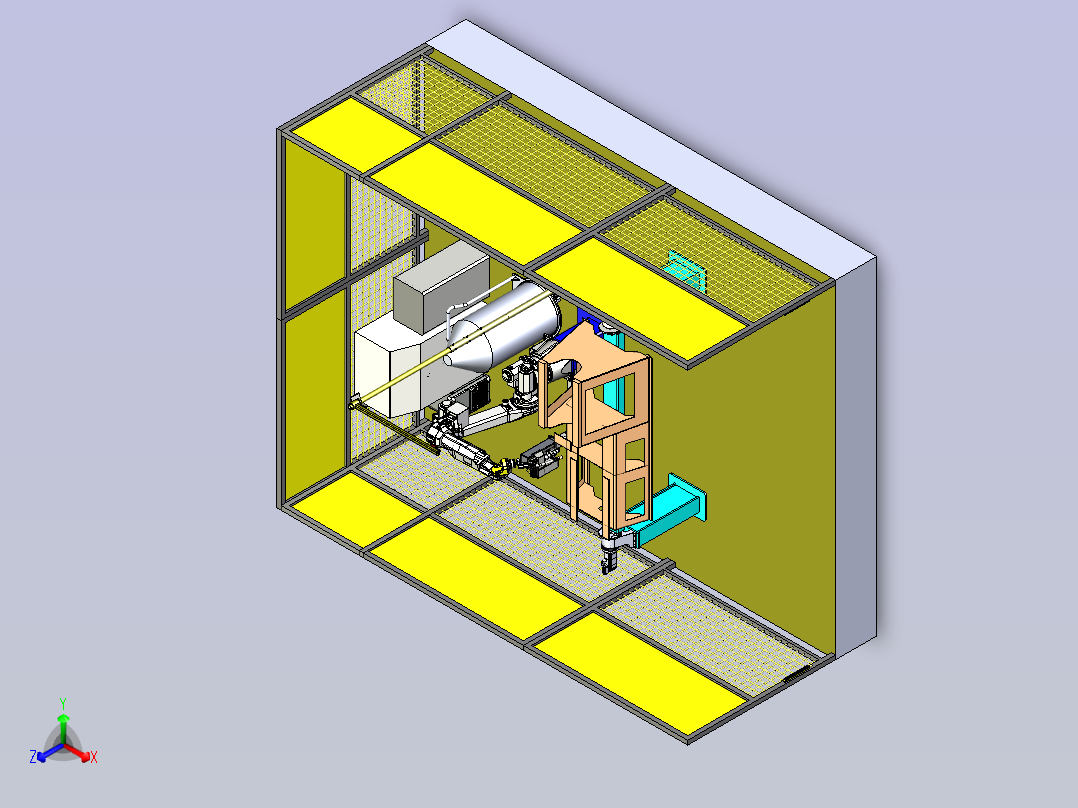 探矿机械机架体机器人焊接工作站3D模型正等轴测图