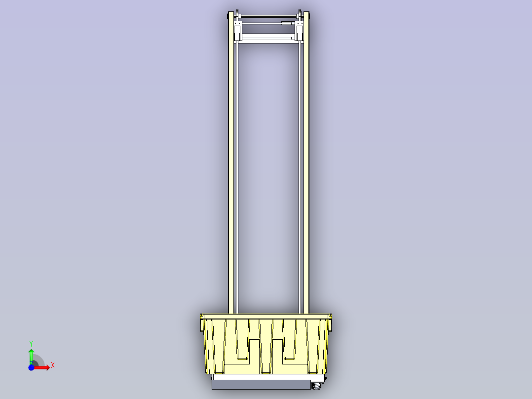 小型电动AGV 叉车3D模型前视图
