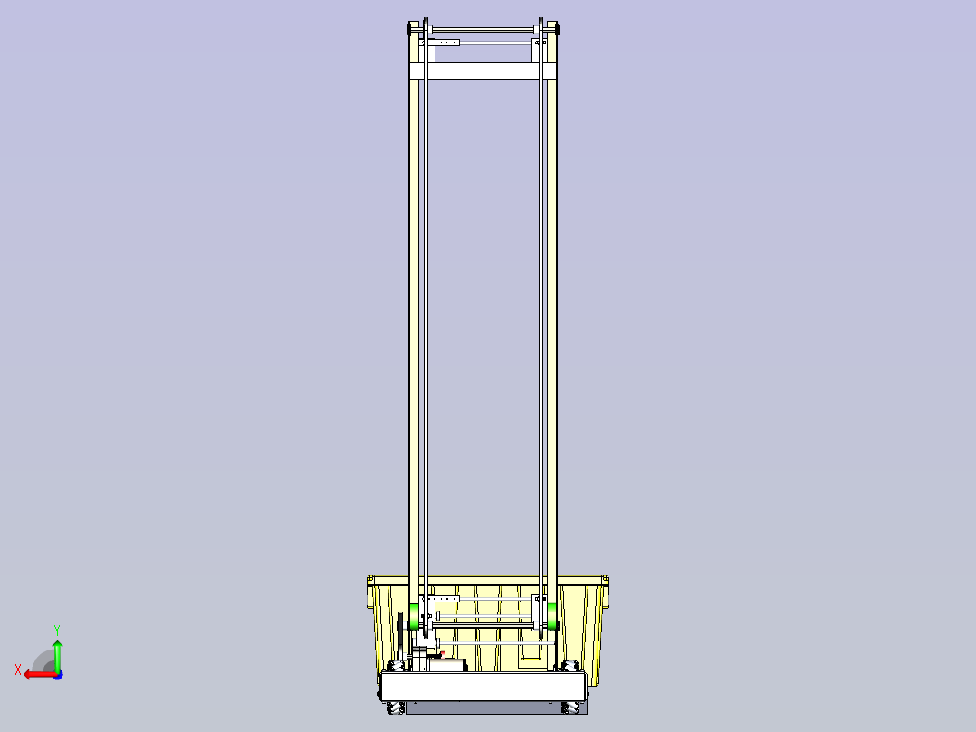 小型电动AGV 叉车3D模型后视图