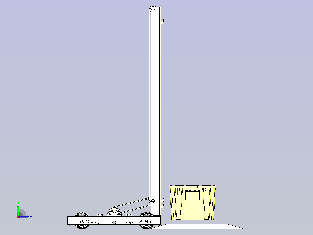 小型电动AGV 叉车3D模型左视图