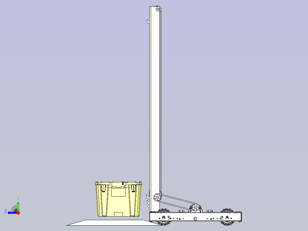 小型电动AGV 叉车3D模型右视图