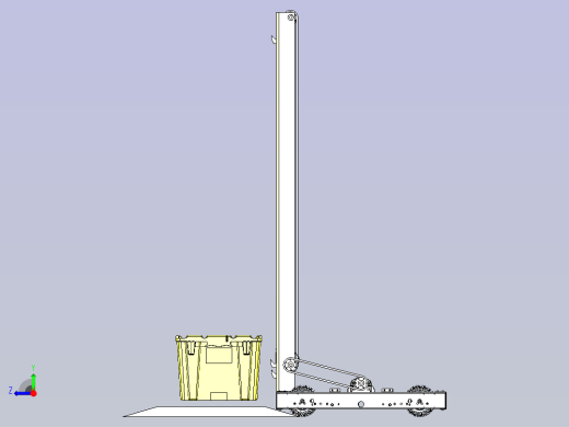 小型电动AGV 叉车3D模型右视缩略图