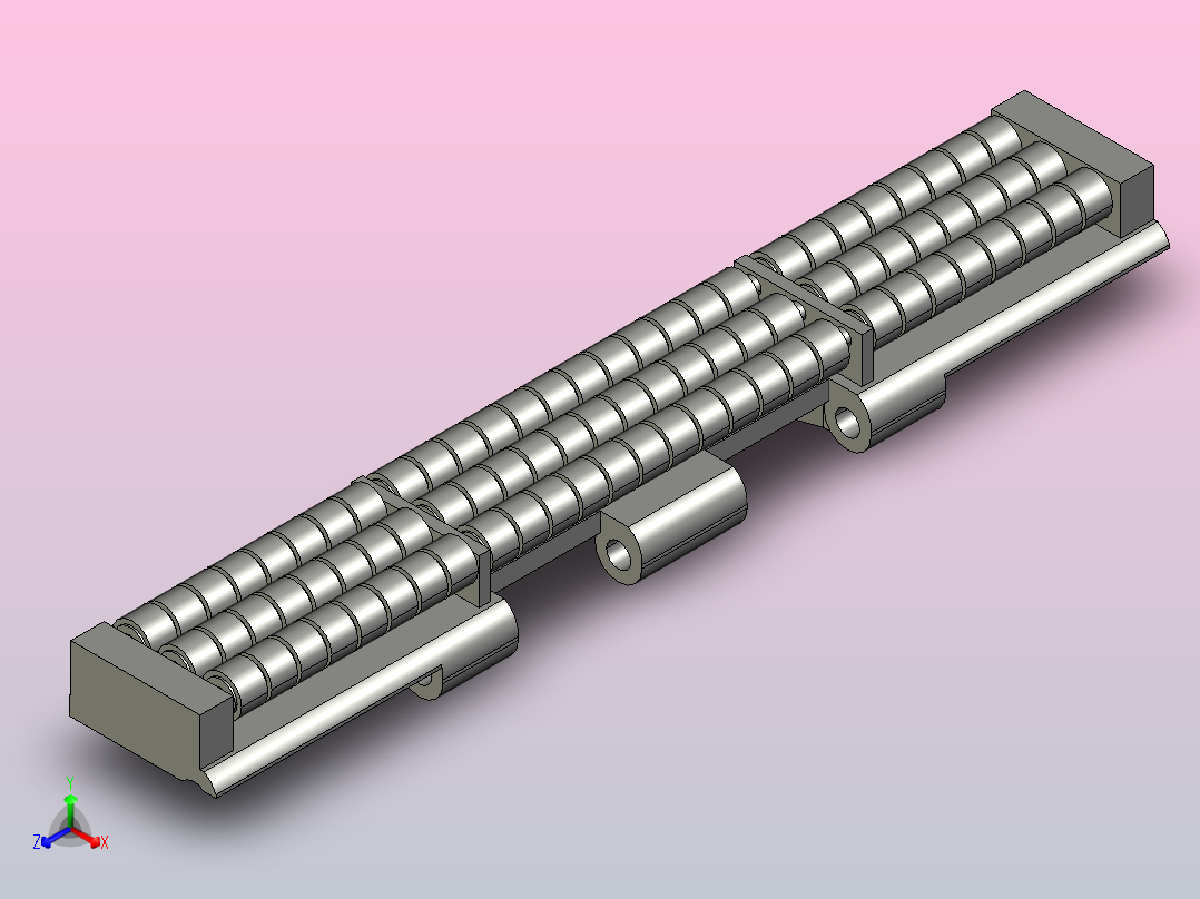822-K1000-C1直行滚珠链板主视图