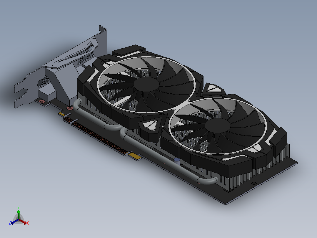 微星 GTX 1060 Armor 显卡正等轴测图