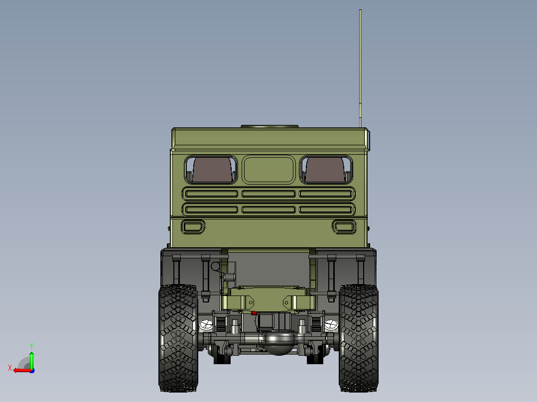 KAMAZ 63501卡车结构后视图