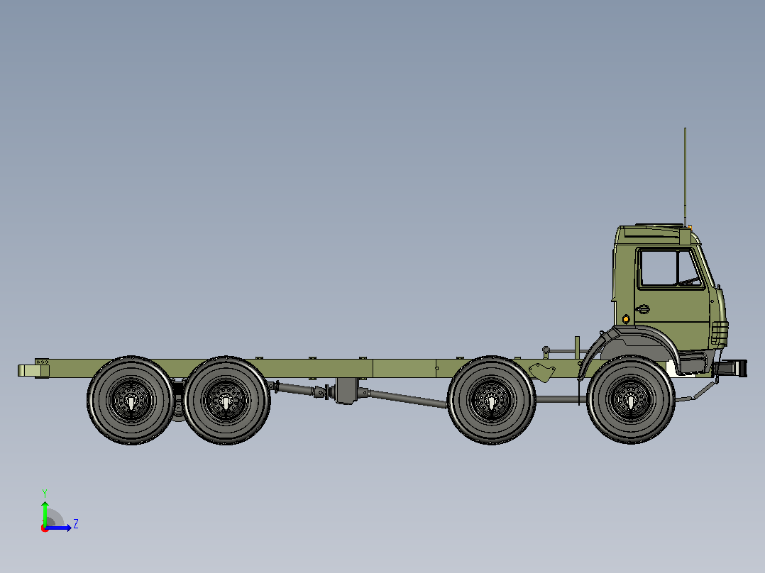 KAMAZ 63501卡车结构左视图