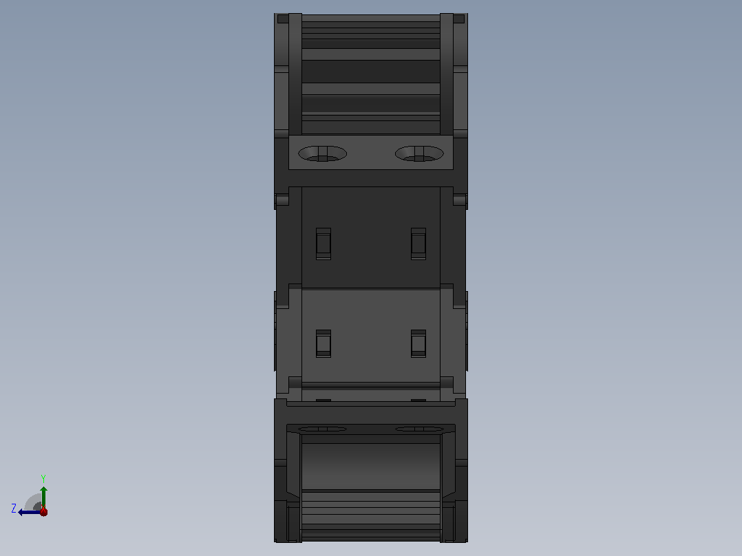 弯曲半径55内高25两侧打开型DB封闭式拖链_DMD25CDBA-25-38-55R-30右视图
