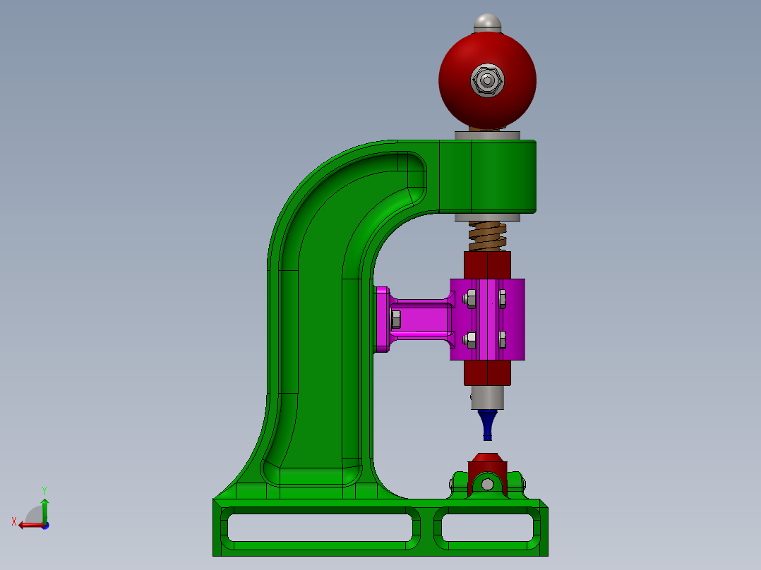 Punzonadora小型钻台3D数模图纸 Solidworks设计后视图