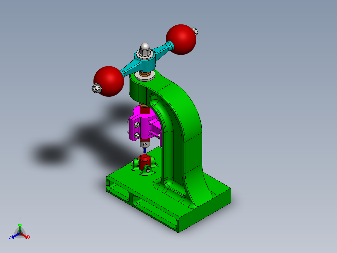 Punzonadora小型钻台3D数模图纸 Solidworks设计正等轴测图