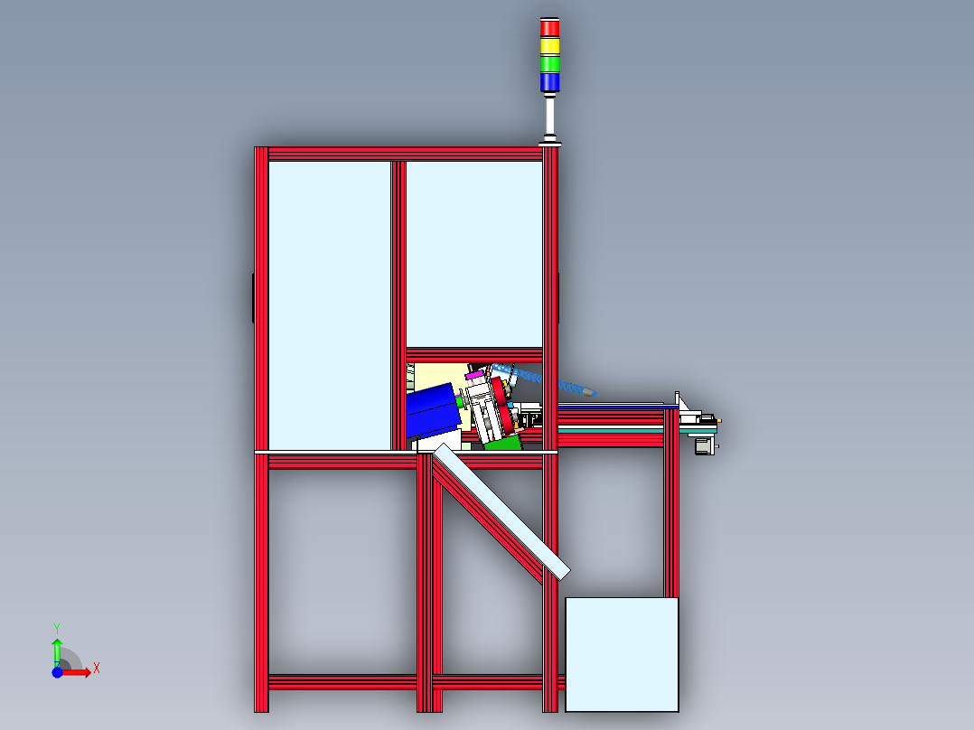全切割钢条锯方案前视图
