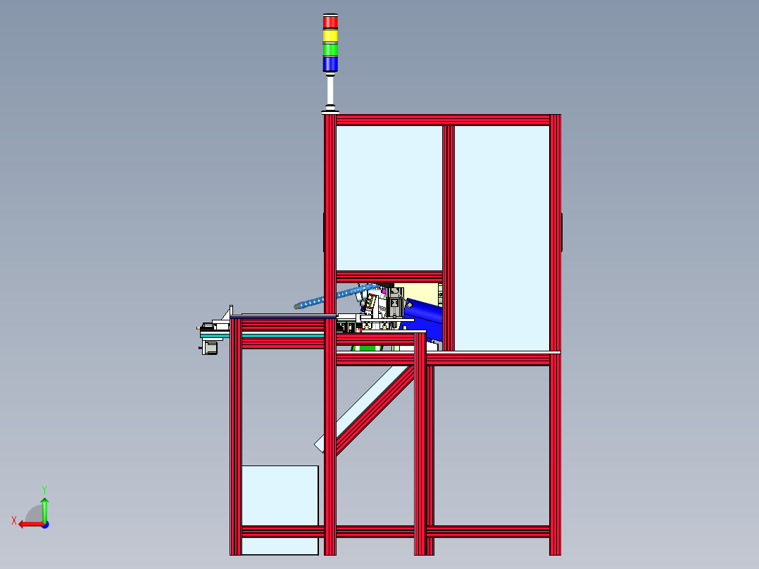全切割钢条锯方案后视图