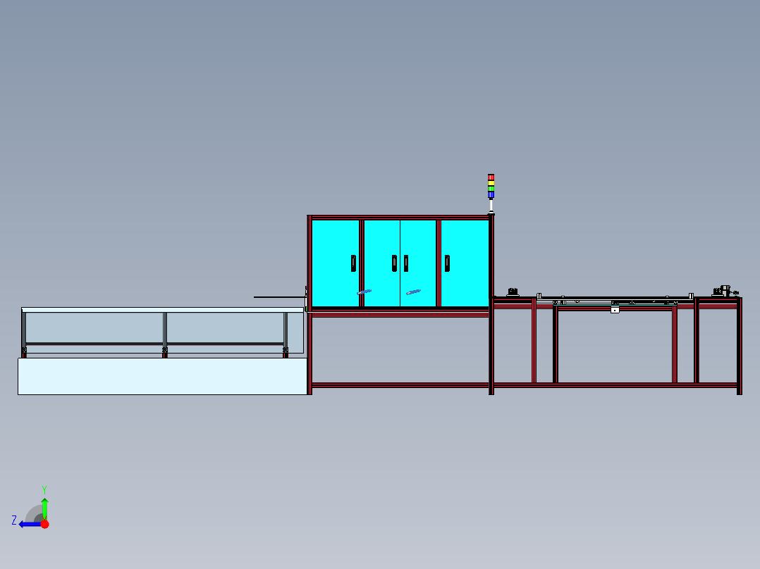 全切割钢条锯方案右视图