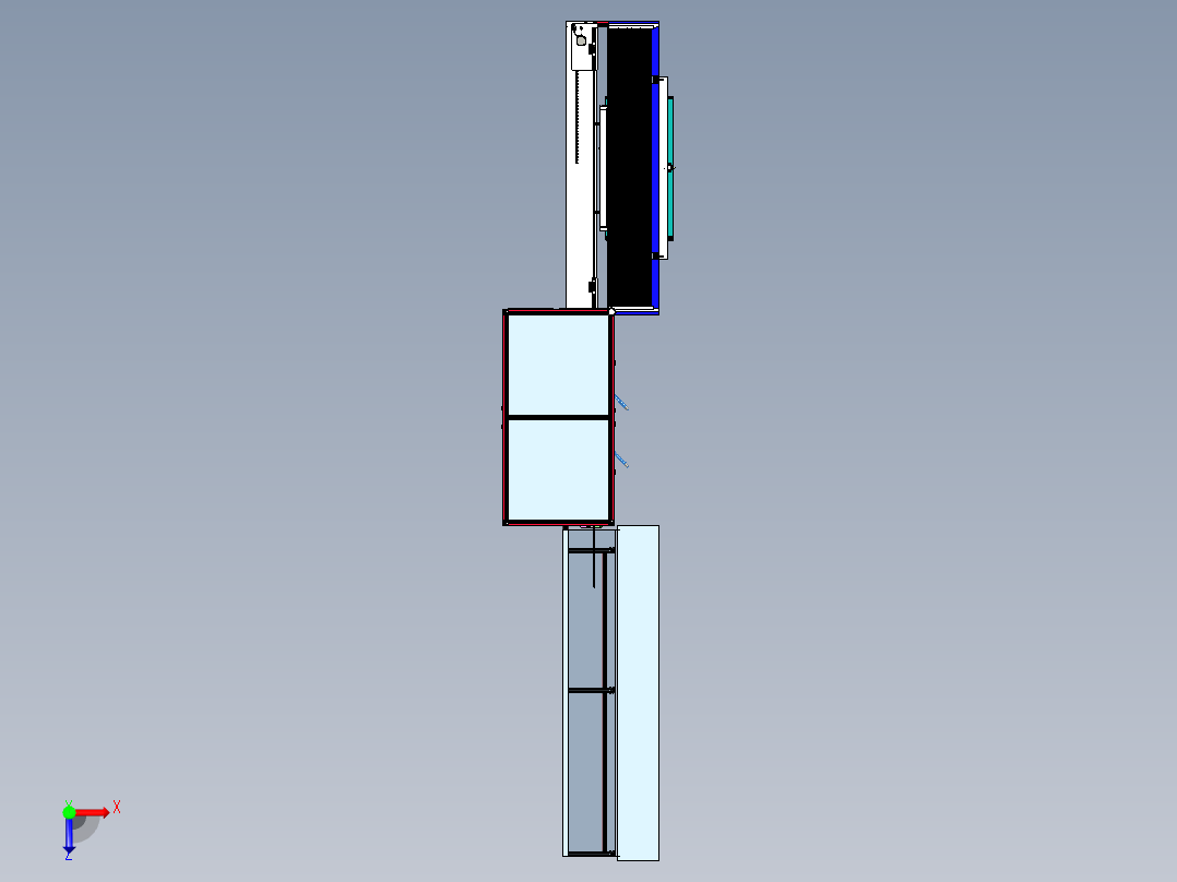 全切割钢条锯方案俯视图