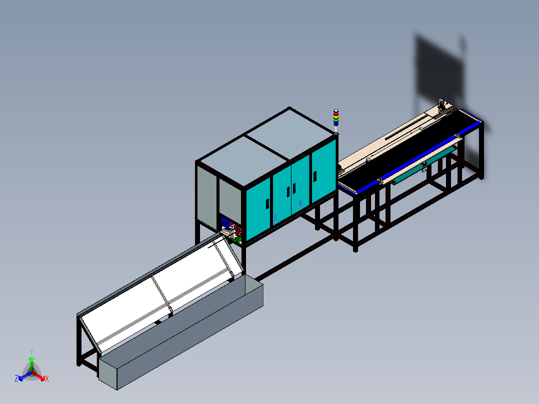 全切割钢条锯方案正等轴测图