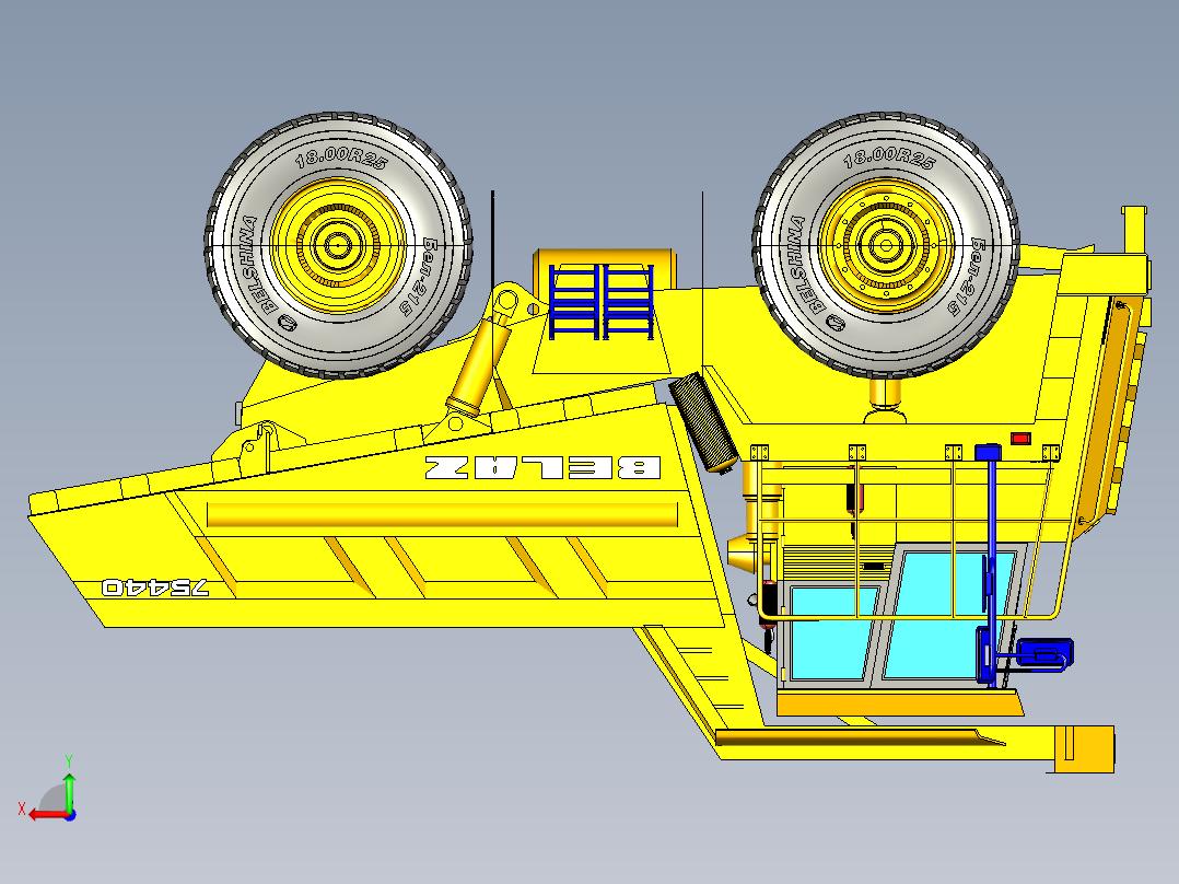 54-贝拉兹75440卡车 3d模型图纸后视图